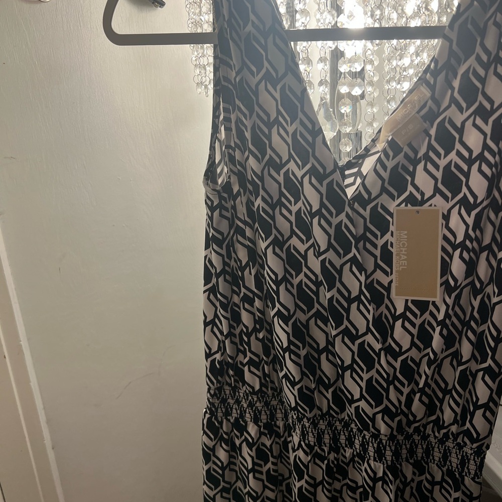 Michael Kors Black and White Geometric Romper
